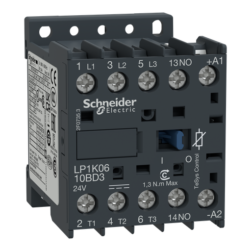[SCHLP1K0610BD3] TeSys LP1K - contacteur - 3P - AC-3 440V - 6A - bobine 24Vcc