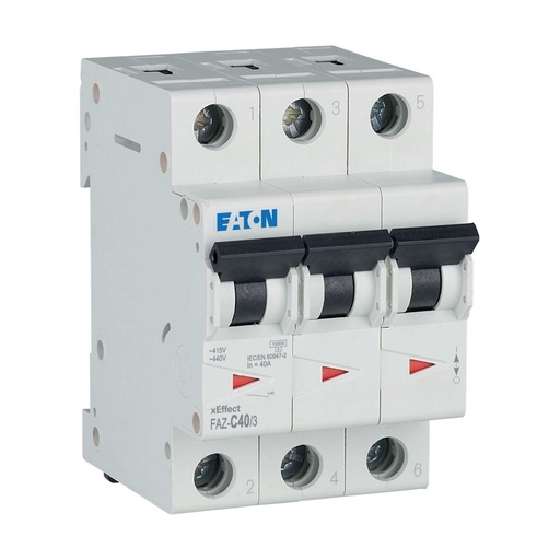 [EAT278877] Disjoncteur modulaire FAZ, 40A, 3P, 15kA (IEC/EN 60947-2), courbe C