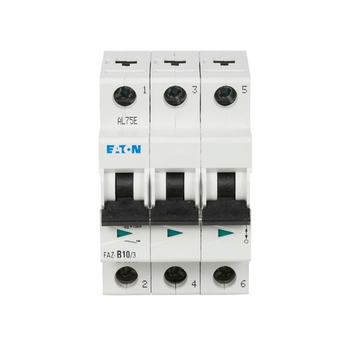 [EAT278892] Disjoncteur modulaire FAZ, 10A, 3P, 15kA (IEC/EN 60947-2), courbe D