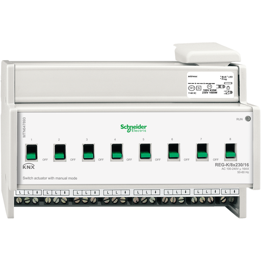 [SCHMTN647893] KNX - actionneur de commutation - 8x230V - 16A - à commande manuelle