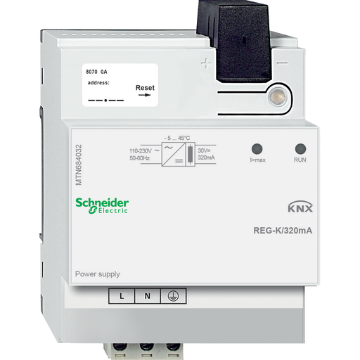 [SCHMTN684032] KNX - alimentation de bus - 320mA max - 64 participants - 8 pas de 9mm