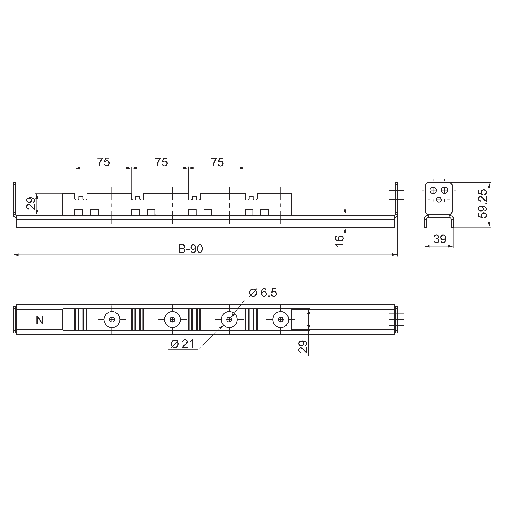 [SCHNSYBVS800] PrismaSeT HD - support barres verticales - 3200A - L800mm