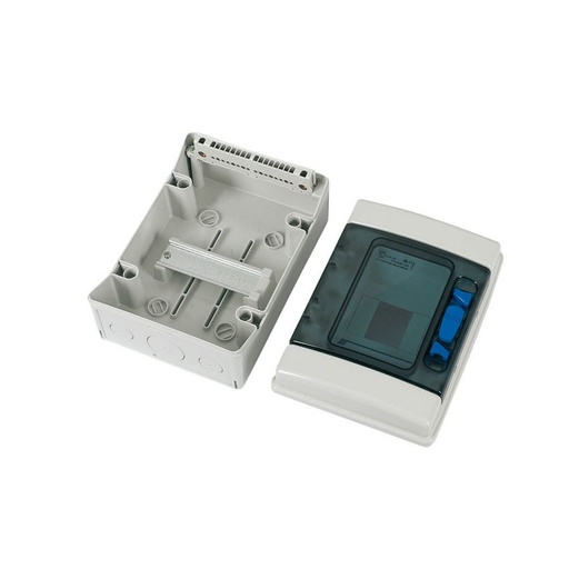 [EAT174221] Coffret 1 rangée 4 modules, avec barrette N/PE, porte transparente