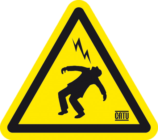 [CATAT411] Etiquette de signalisation "homme foudroyé" 100 mm.