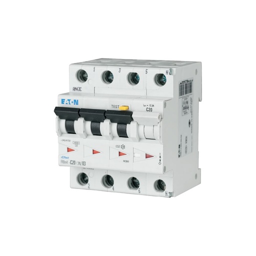 [EAT171000] Disjoncteur différentiel FRBm4, 30mA, courbe C, 3P+N, type A