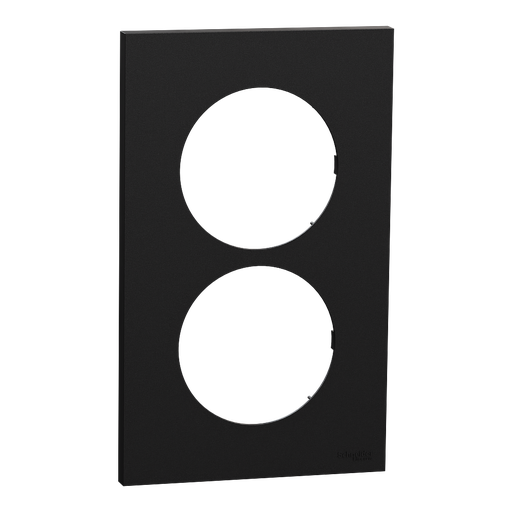 [SCHS940714] Odace - plaque de finition 2 postes entraxe spécifique 57mm - Noir onyx
