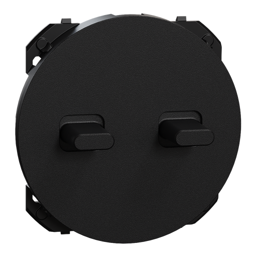 [SCHS949211] Odace - enjoliveur - pour double va-et-vient ou poussoir à levier - noir onyx