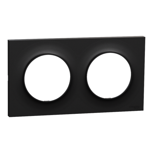 [SCHS949704] Odace Origine - plaque de finition 2 postes - couleur noir