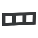 [SCHNU600654] Unica Déco Essentielle - Plaque de finition - Anthracite - 3 postes horiz vert