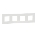 [SCHNU600818] Unica Déco Essentielle - Plaque de finition - Blanc - 4 postes horiz vert