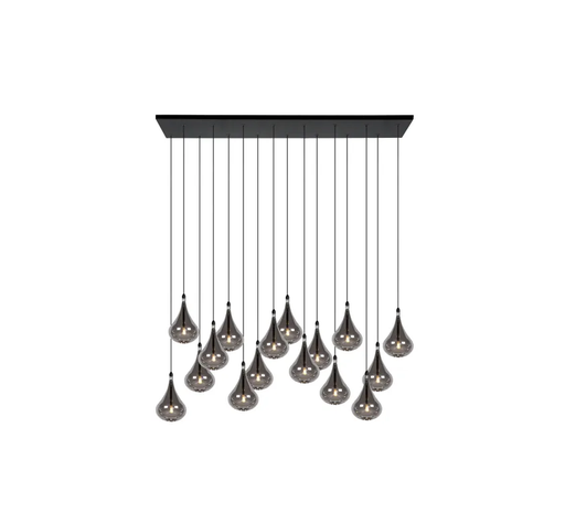 [LUC70434/16/30] TEARS Suspension-Noir-LED Dimm.-16xG4-1,5W-3000K