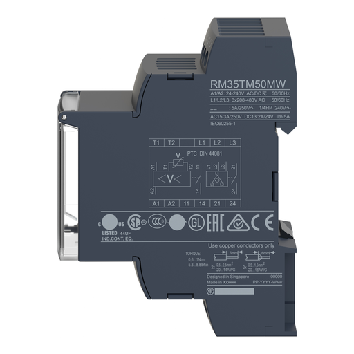 [SCHRM35TM50MW] Harmony RM35-T relais de contrôle tension et temp du moteur - 24..240Vca/cc - 2F