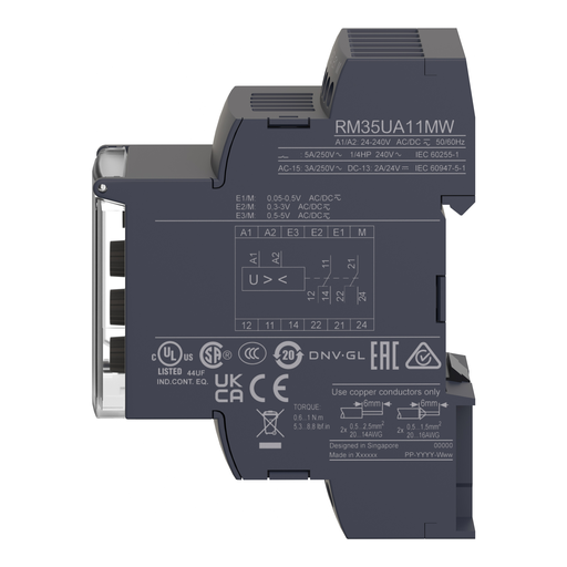 [SCHRM35UA11MW] Harmony RM35-U - relais de contrôle de tension multifonctionnel - plage 0,05..5V
