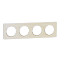 [SCHS520808M] Odace Touch - plaque 4 postes horiz/vert 71mm bois nordique avec liseré blanc