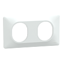 [SCHS320704] Ovalis - Plaque de finition - 2 postes Horizontal - entraxe 71 mm - Blanc