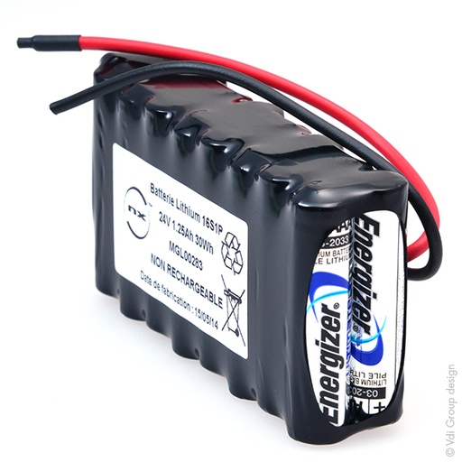 [ENIMGL00283] Pack(s) Batterie lithium 16x AAA 16S1P ST2 24V 1250mAh F200