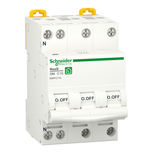 [SCHR9PFC710] Resi9 - disjoncteur modulaire - 3P+N - 10A - courbe C - peignable