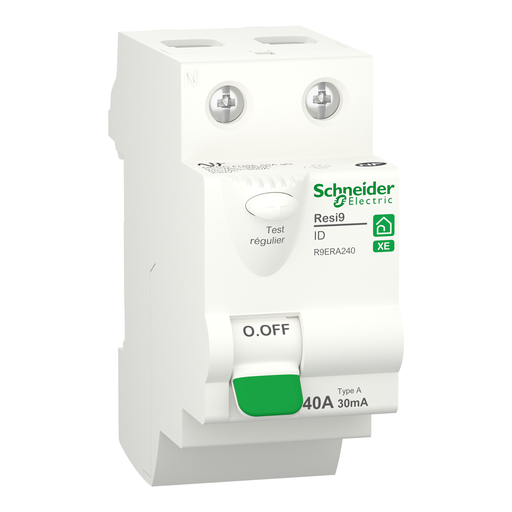 [SCHR9ERA240] Resi9 XE - interrupteur différentiel - 2P - 40A - 30mA - Type A - embrochable