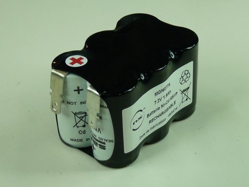 [ENIMGN0774] Pack(s) Batterie Nicd 6x SC VNT 6S1P ST2 7.2V 1600mAh Cosse