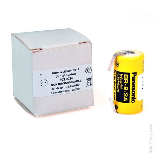 [ENIPCL0024] Pile(s) Pile lithium BR2/3A 3V 1.2Ah T2