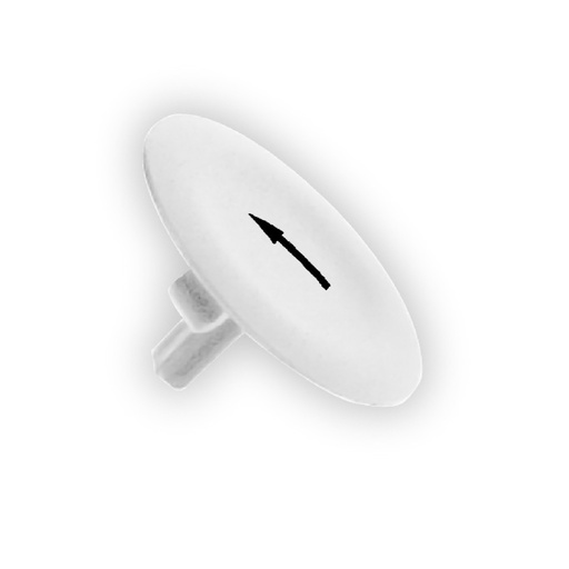 [SCHZBA334] Harmony cabochon lisse flèche haute - blanc pour poussoir rond Ø22