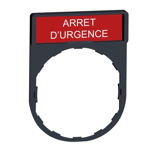 [SCHZBY2130] Harmony - porte-étiquette 30x40 + étiquette 'ARRET D'URGENCE' 8x27 - blanc/rouge