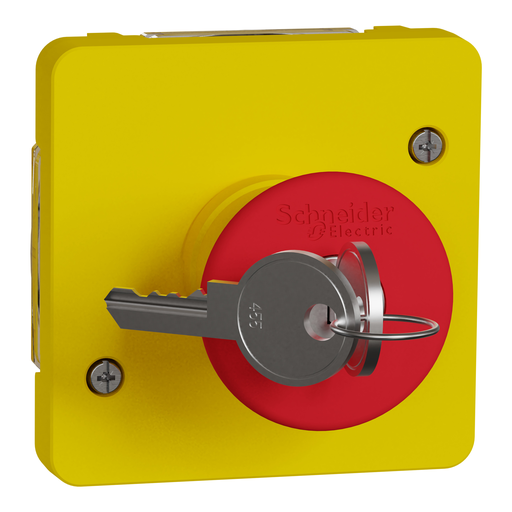 [SCHMUR35052] Mureva Styl - Arrêt d'urgence à clé - composable IP55 - IK08 - jaune