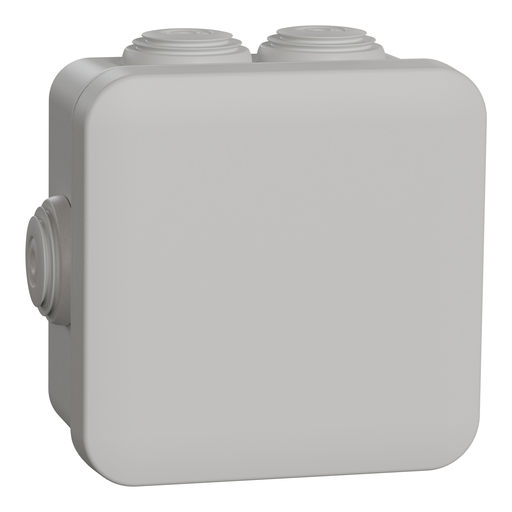 [SCHENN05004] Mureva Box, boite de dérivation IP55 + embouts 80x80x45, gris