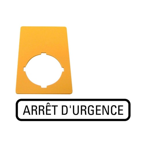 [EAT216473] Étiquette, arrêt d'urgence, jaune, HxL=50x33mm, arrêt d'urgence