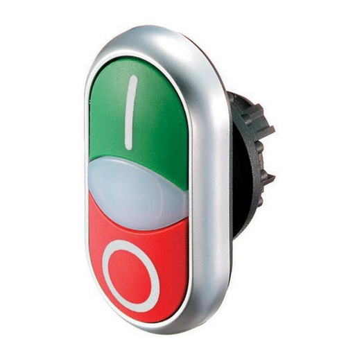 [EAT216700] Bouton-poussoir double avec élement DEL, vert I/blanc/rouge 0