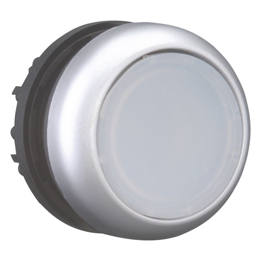 [EAT216922] Bouton-poussoir lumineux, plat, blanc, à rappel