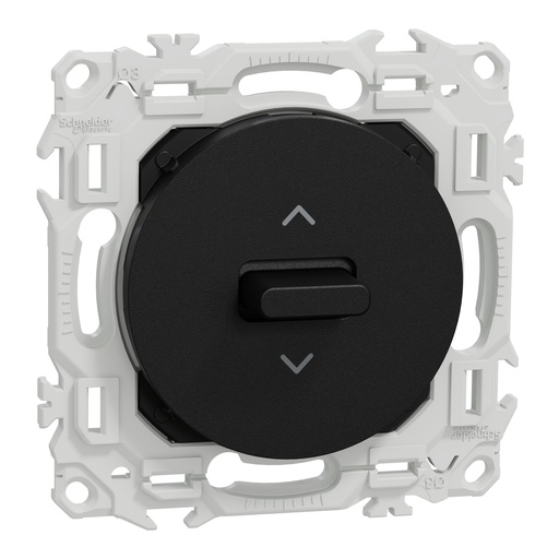 [SCHS940208] Odace - inter ou poussoir volet roulant 3 positions à levier - noir onyx