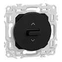 [SCHS940208] Odace - inter ou poussoir volet roulant 3 positions à levier - noir onyx