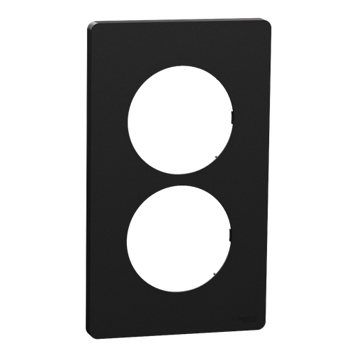 [SCHS940814] Odace Architecte - plaque 2 postes entraxe spécifique 57mm - Noir onyx