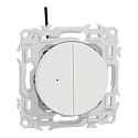 [SCHS920273] Odace - double va-et-vient ou poussoir lumineux LED 0,15mA - 10AX - blanc craie