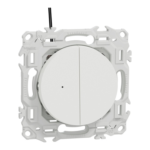 [SCHS920273] Odace - double va-et-vient ou poussoir lumineux LED 0,15mA - 10AX - blanc craie