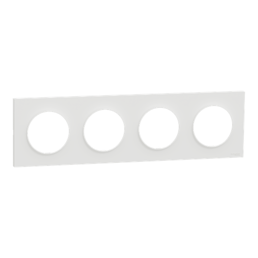 [SCHS929708] Odace Origine - plaque de finition 4 postes - couleur blanc