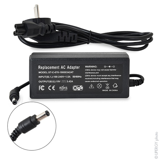 [ENILEX9013] Unité(s) Alimentation ordinateur portable compatible Acer 19V 65W