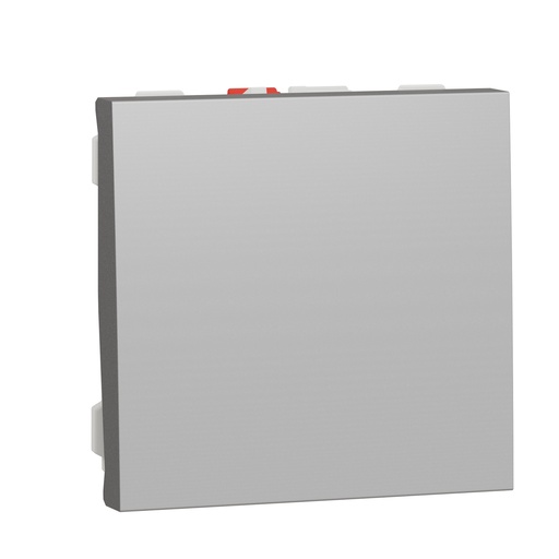 [SCHNU320630] Unica - bouton-poussoir NO - 10A - connexion rapide - 2 mod - Alu - méca seul
