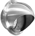 [UNV870253] Prise d'air ou sortie d'air de façade, semi-sphérique, en acier inox, D 125 mm