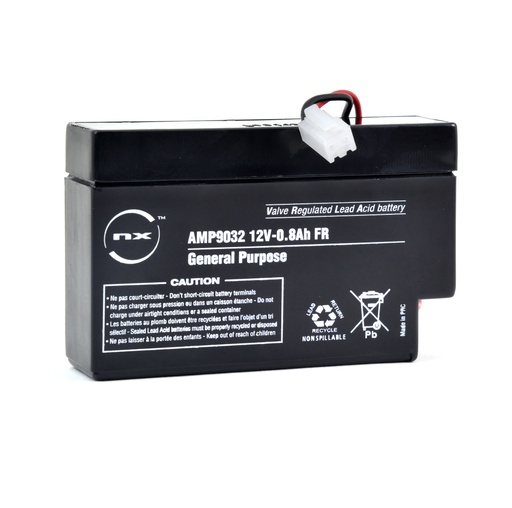 [ENIAMP9032] Unité(s) Batterie plomb AGM NX 0.8-12 General Purpose FR 12V 0.8Ah JST