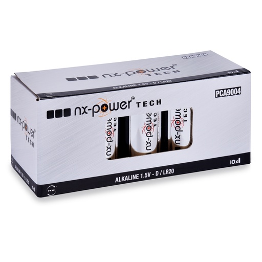 [ENIPCA9004] Boîte(s) de 10 Pile alcaline LR20 - D Nx-Power Tech 1.5V 18.4Ah
