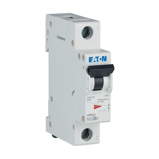 [EAT278578] Disjoncteur modulaire FAZ, 6A, 1P, 15kA (IEC/EN 60947-2), courbe D