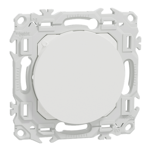 [SCHS920666] Odace - obturateur - pré-perçage pour sortie de câble - blanc craie
