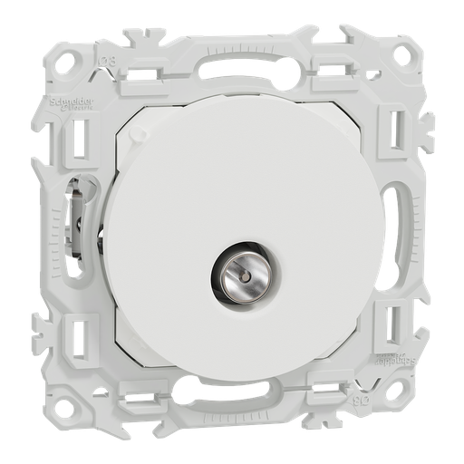 [SCHS925445] Odace - prise TV simple mâle avec griffes - blanc craie