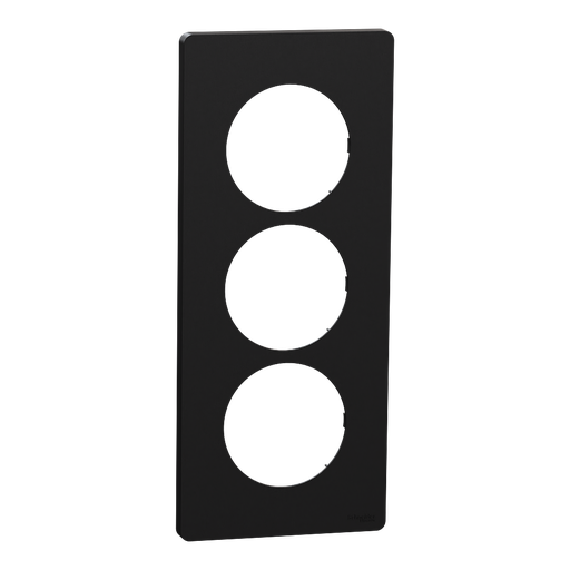 [SCHS940816] Odace Architecte - plaque 3 postes entraxe spécifique 57mm - Noir onyx