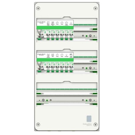 [SCHR9HPNFC15137P] Resi9 - Tableau standard logement type T3-T4 - 3 rangées - XE - 16A