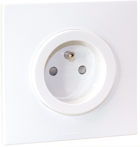 [EUR91100401] SQUARE - PC 2P+T + plaque + griffes - BLC