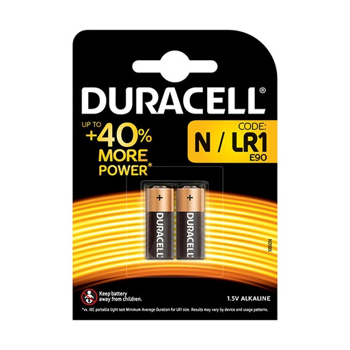 [ENIPCA2464] Blister(s) x 2 Pile alcaline blister x 2 Duracell LR1 1.5V 825mAh