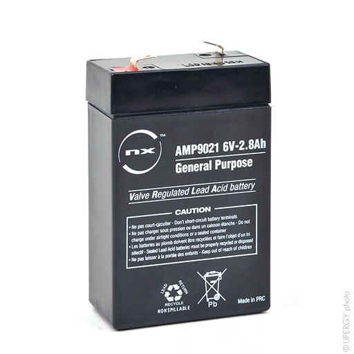 [ENIAMP9021] Unité(s) Batterie plomb AGM NX 2.8-6 General Purpose 6V 2.8Ah F4.8
